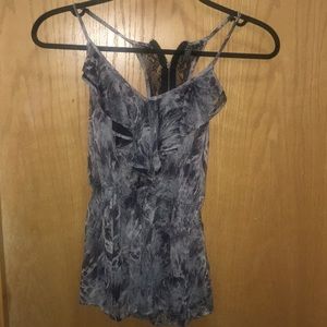 GUESS BLOUSE PURPLE AND GREY PATTERN